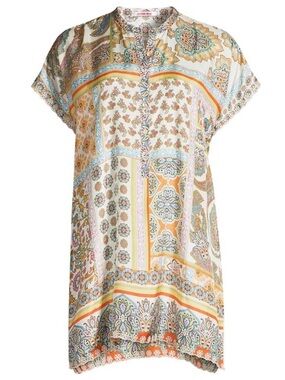 NWT $285 Johnny Was Margarita Tunic Top 100% Silk Size Small
